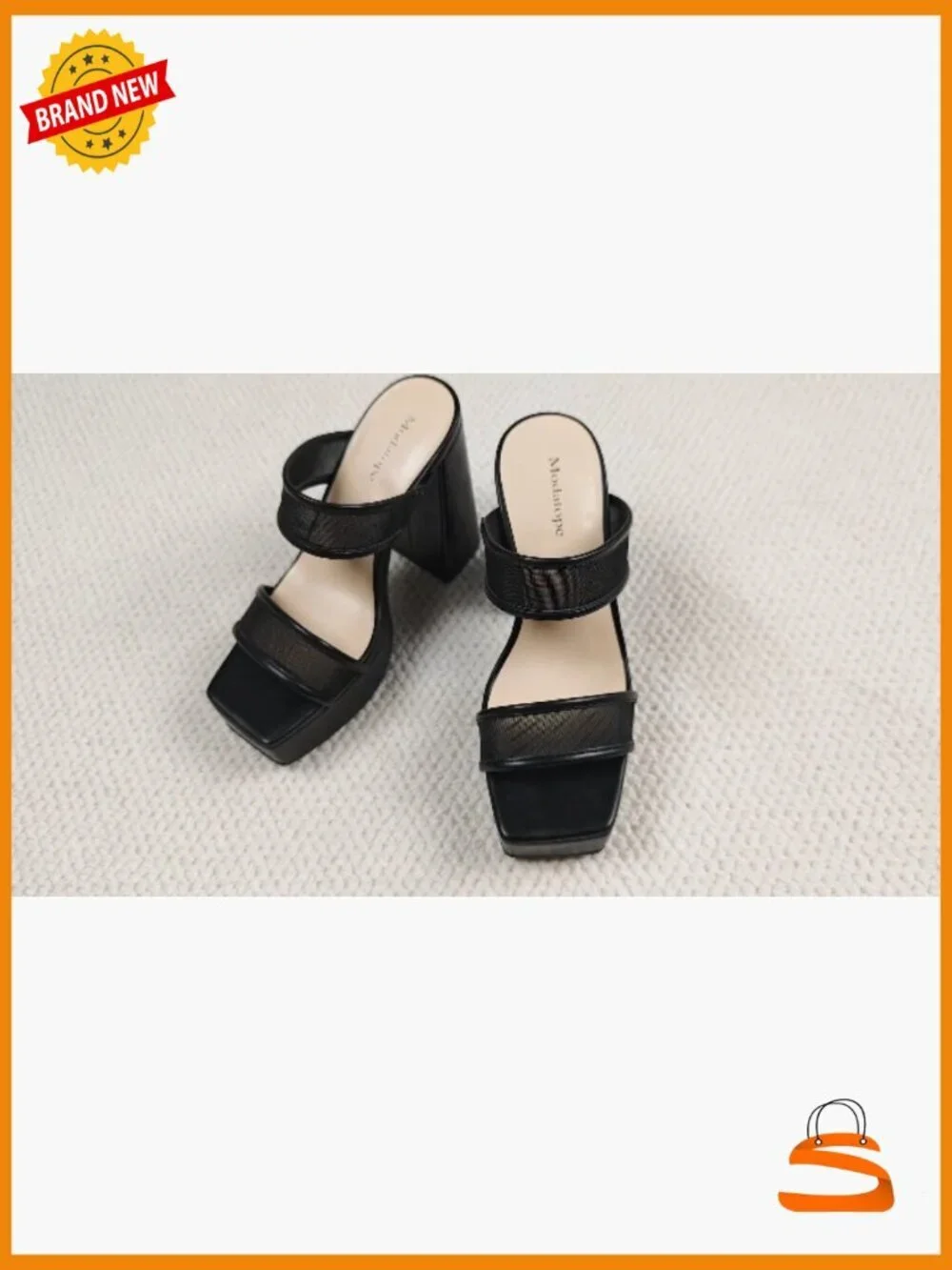 Chunky Platform Heels Square Open Toe Two Strap Slip On Sandals Dress Shoes